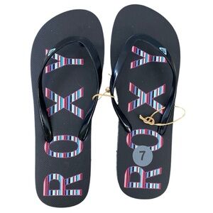 Roxy Women's Starfish V Summer Beach Sandal Flip-flops Thongs Black Size 7 NWT